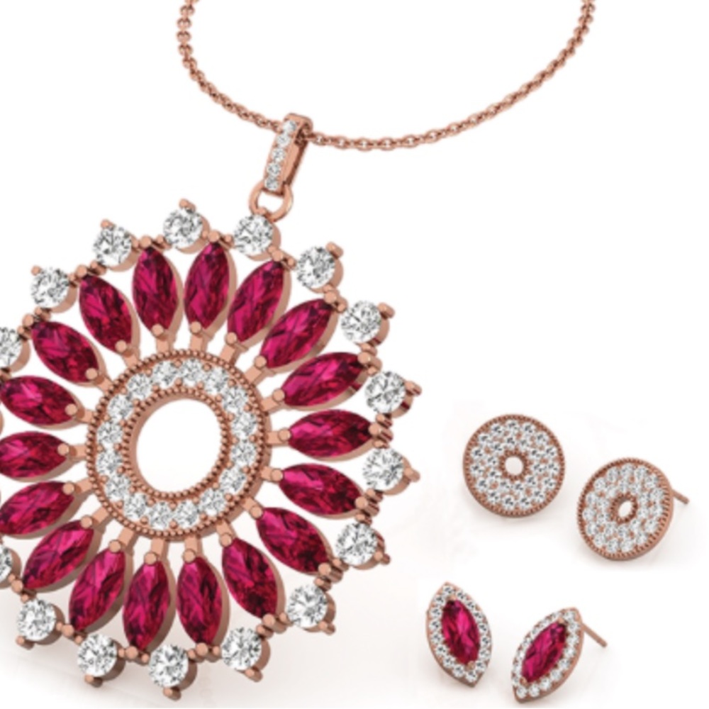 FIERRO Scarlett Rose Gold Plated Crystal Jewelry Set